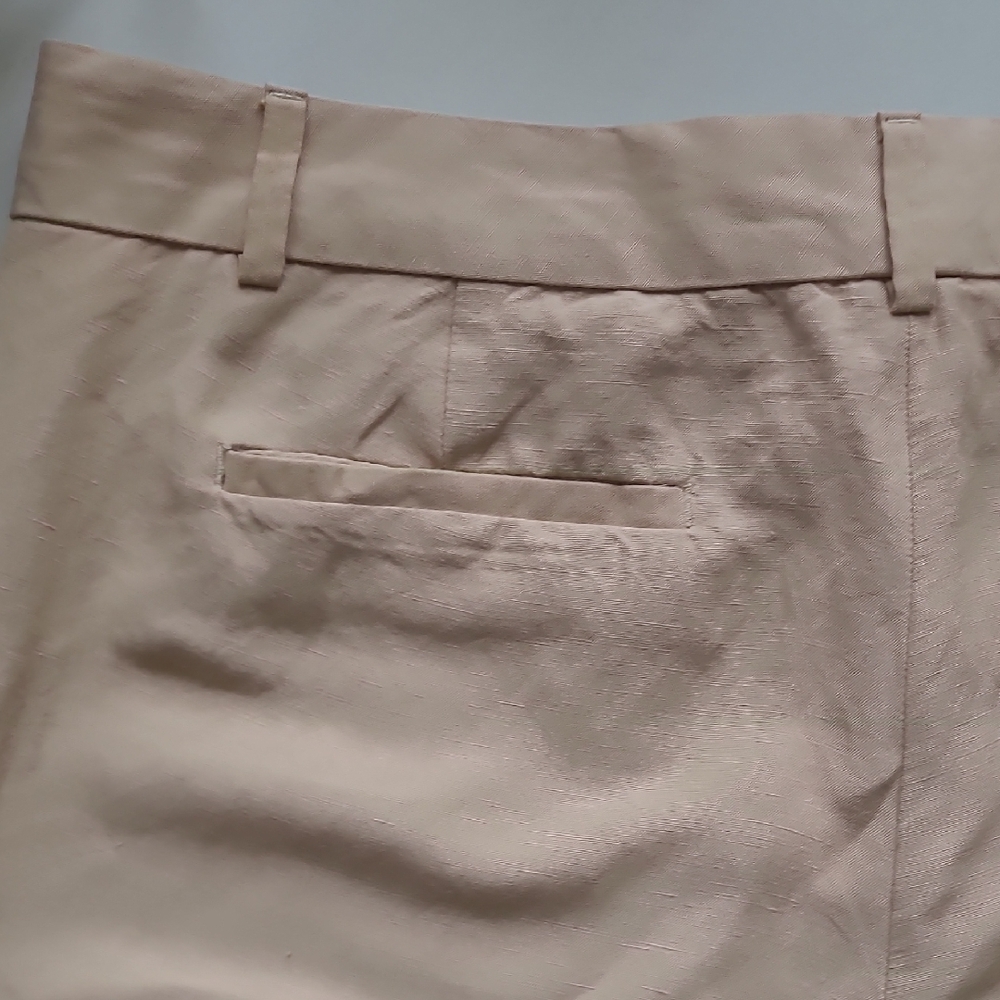 Linen Rayon Banana Republic Wide Leg Pants Beige Classic - Picture 5 of 8